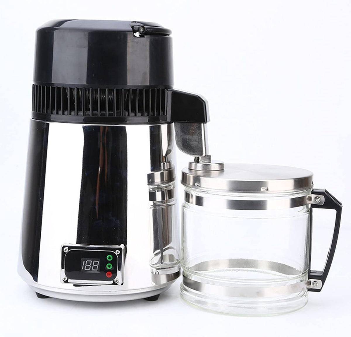 Filtr do wody KELUNIS, system filtracji wody, 750 W, 220 V – 1 l, Srebrny, stal nierdzewna, Kolekcja Carafe szkło – Dozownik wody
