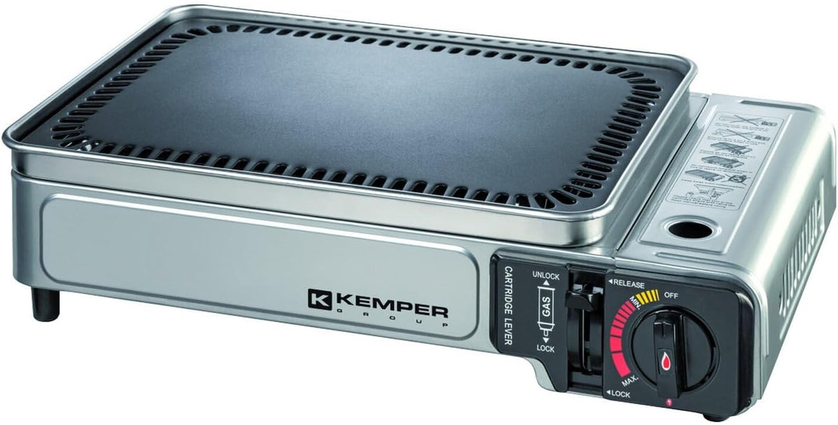 Plancha K KEMPER GROUP, 34 cm, 2000 W – Czarny, C.A.O, długość 34 cm, szerokość 25 cm