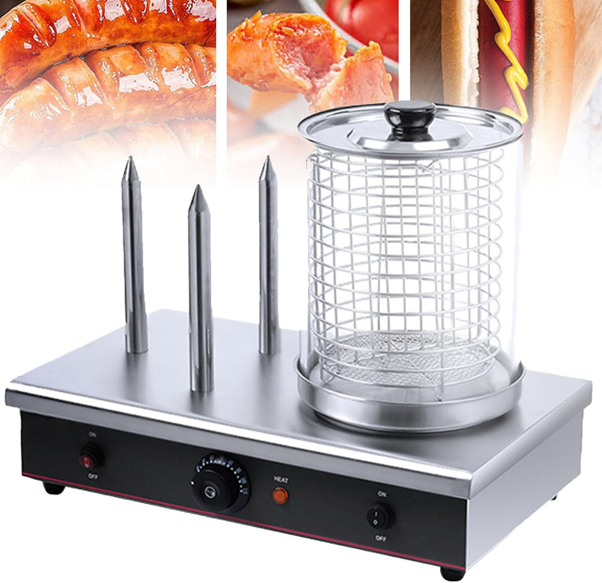 Grill Cashwise, 700 W, Srebrny – stal nierdzewna, Hot maszyna, Kuchenka, Profesjonalne – Ogrzewanie funkcji