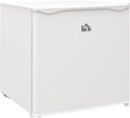 HOMCOM Minilodówka, mała lodówka, 35 l, 8 cm – 4 kg, Biały, Zamrażarka, 47x44 – 14 do -24°C, klasa E energii, zdejmowana, 2 strefy temperaturowe