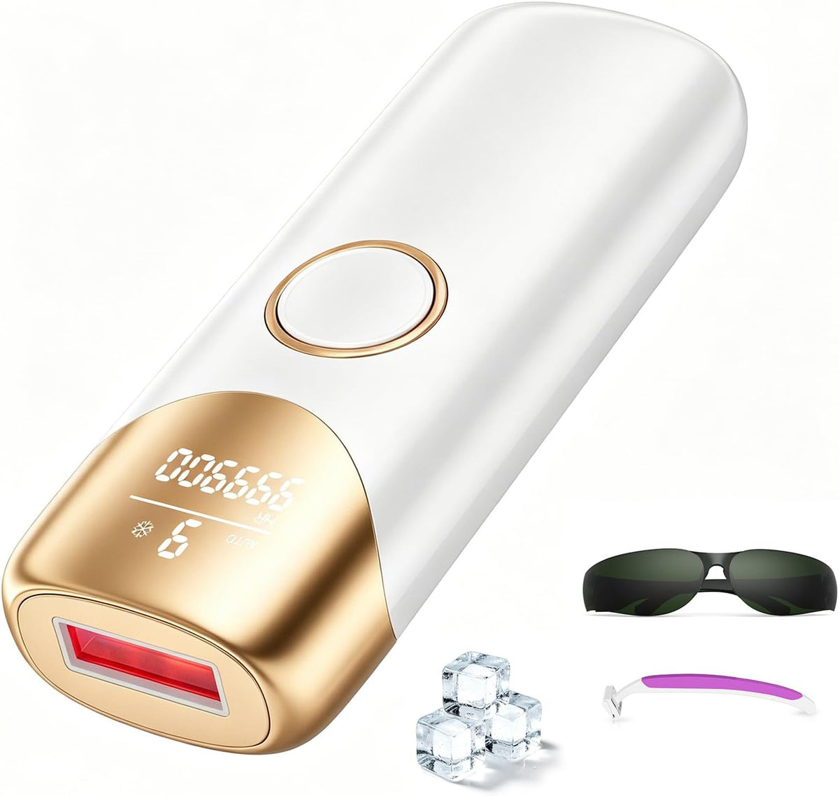 Zerellia Depilatory IPL, Czerwony – depilator IPL, Aparatura do usuwania włosów, 60 nm, 9 poziomów – czerwona, dla kobiet i mężczyzn