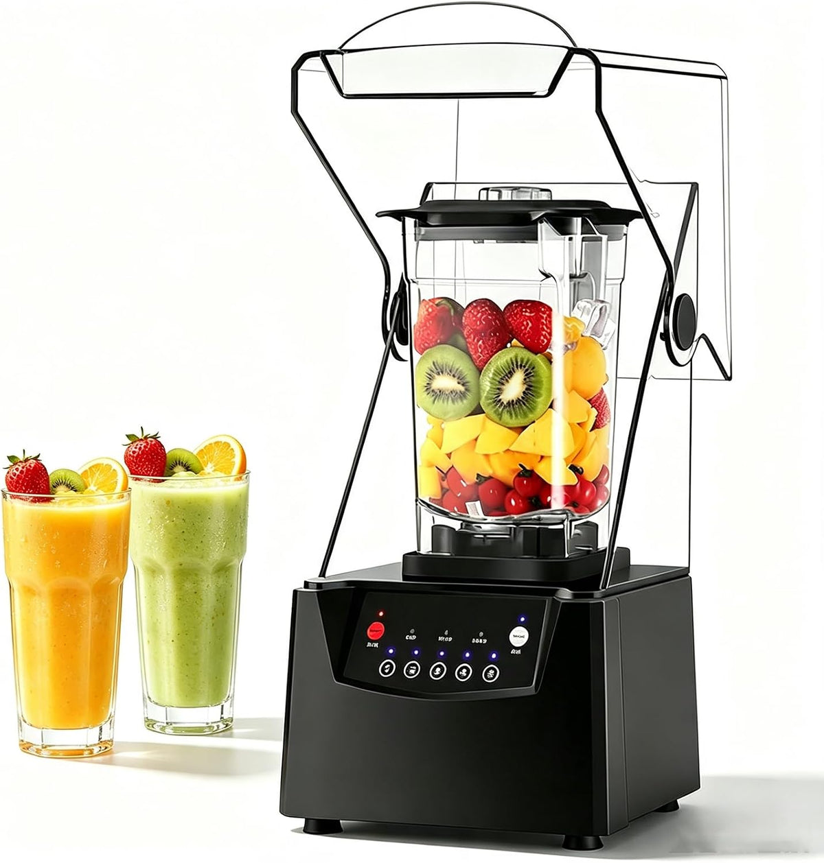 Mikser, 2 l, 2200 W, 6.9 Kg – Czarny, samoczyszczenie, Maszyna do mleka, profesjonalny – 2 l komercyjny